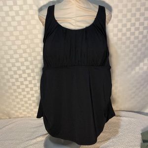 Lands End Black Tankini Top